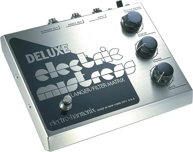 Electro Harmonix Electric Mistress flanger filter guitar pedal signal chain.